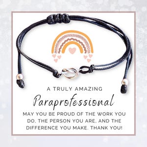 Paraprofessional bracelet, Para gifts from parents, students, Teacher assistant gifts, Thank you gift from school director, Back to school