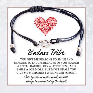 Badass squad gifts for women, Badass bestie bracelet, Love knot charm, Badass squad bracelet, Badass tribe bracelets for girls, Tribe gifts