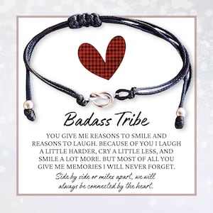 Badass tribe gifts for women, Badass bestie bracelet, Love knot charm, Bad ass squad bracelet, Badass tribe bracelets, Girl gang bracelets