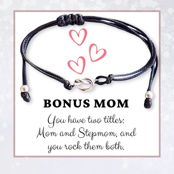 Bonus mom bracelet, Mother's day gifts 2024, Stepmother gifts, Love knot bracelet, Step mom of the bride gift, Boyfriends mom necklace
