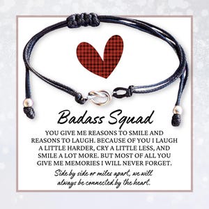 Badass squad gifts for women, Badass bestie bracelet, Love knot charm, Bad ass tribe bracelet, Best friend's bracelets, Girl gang bracelets