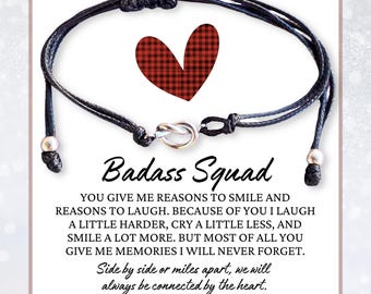 Badass squad gifts for women, Badass bestie bracelet, Love knot charm, Bad ass tribe bracelet, Best friend's bracelets, Girl gang bracelets
