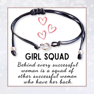 Best friends bracelets for women, Girl gang bracelet, Love knot silver charm, Friendship bracelet for 4 girls, Maid of honor bridesmaid gift