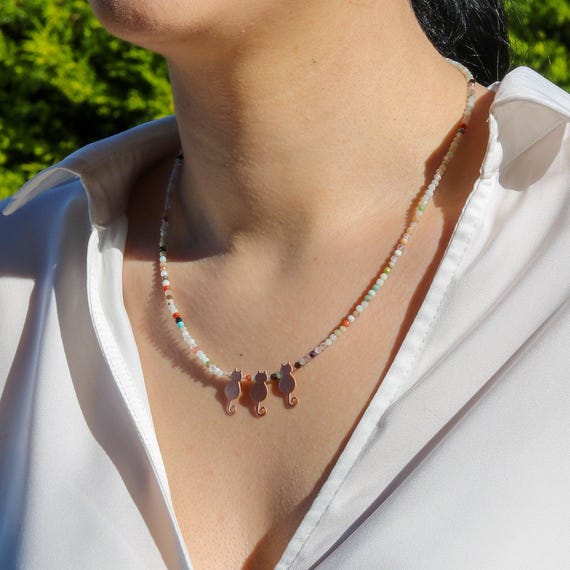 Design Spoo | Gatto Nero 3D Su Cuore Rosa Scintillante Di Zirconi | Perline Pendenti In Argento 925 - Foto 10