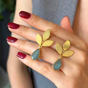 Elegante Labradorit Silberohrringe aus 925 Silber, perfekter Statement Sommerschmuck für jeden Anlass