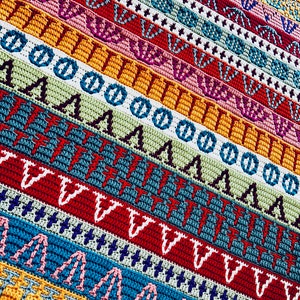 Patrón de crochet de superposición de mosaico de puntadas