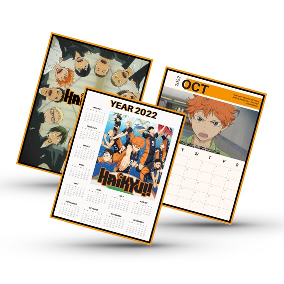 Haikyuu 8.5 X 11 2022 Printable Calendar Team Karasuno Etsy