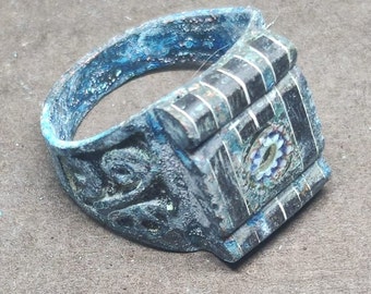 Extremely Ancient Brass Medieval Vintage Viking Ring Authentic Artifact