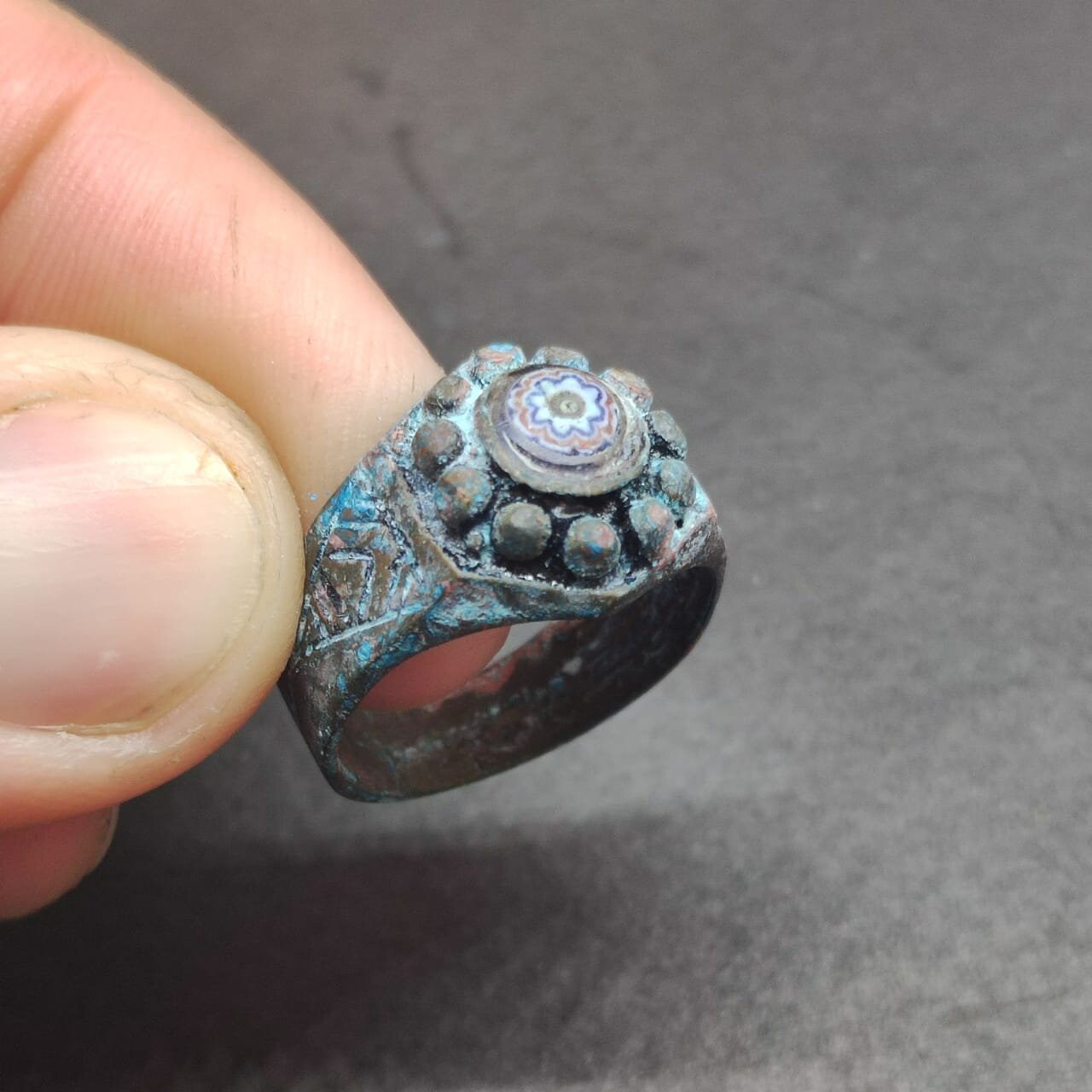 rare ancient  Romane bronze ring viking artifact bronze ring authenic Vintage 