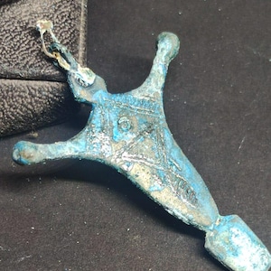 Ancient VIKING Bronze Age amulet Lunula / Viking Jewelry / Authentic Viking Artifact