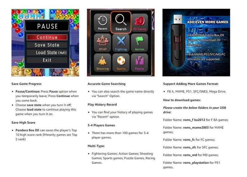 Pandora's Box 3A DX Trackball HD 3000 Games Mortal Etsy
