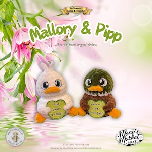 Mallory & Pipp - le anatre di supporto emotivo, SENZA CUCIRE, modello PDF DIGITALE