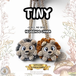 Ciondolo Tiny the hedgehog, 2 in 1, SENZA CUCIRE, modello PDF DIGITALE