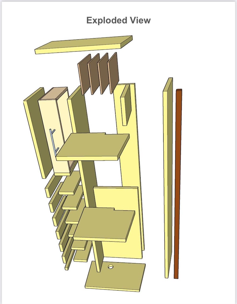 Exploded View Shelf Drill and Tool Organize - Plans and Cut List Only. - Etsy