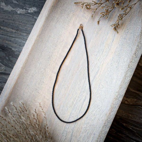 Volcanic Ash Seed Bead Choker ⋄ Handmade Boho Beaded Jewelry ⋄ Seed Bead Choker ⋄ Western Beaded Necklace