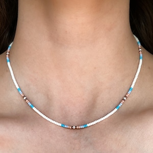 Cotton Candy Seed Bead Choker Handmade Dainty Boho Beaded Jewelry Western Cowgirl Concert Festival Necklace Summer Hippie Gift For Her
