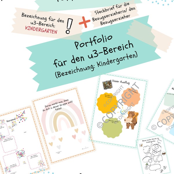 94 Portfoliovorlagen für die Krippe/u3; Bezeichnung: Kindergarten - PDF, Download