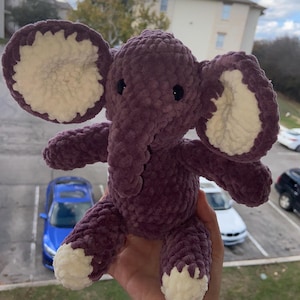 Purple Crocheted Elephant