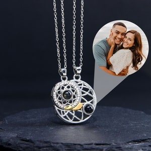 Sun & Moon Photo Projection Necklace | Memorial Photo Necklace | Photo Pendant | Personalised Photo Jewelry | Projection Necklace