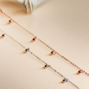 Tiny Satellite Bracelet | Layering Dot Chain Bracelet | Minimalist Jewelry | Adjustable Bracelet | Dainty Ball Bracelet |