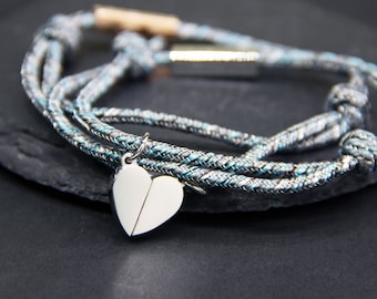 Magnetic Couple Bracelet Set | Lover Bracelet | Matching Bracelet | Friendship Bracelet | Valentines Day Gift | Heart Shape