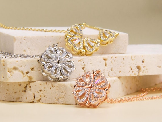 SWELRIES Collana Quadrifoglio Portafortuna - Placcata Oro 18K Con Catena Regolabile - Gioiello Delicato A Forma Di Trifoglio