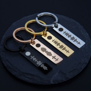 Spotify Music Engraved Keychain| Meaningful Special Keychain | Personalized Soundwave Keychain | Unique Valentine | Custom Music Code