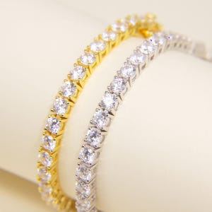 Moissanite Tennis Bracelet | Like Real Diamond Jewelry | 18K Gold Plated Tennis Bracelet | Diamond Bracelet | Wedding Gift For Her