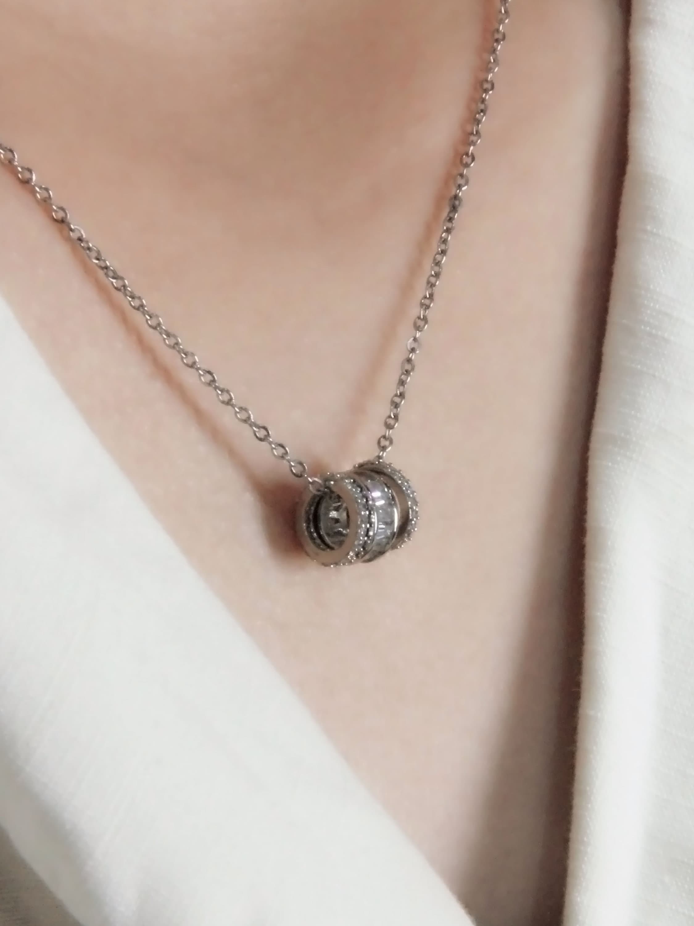 Collier Chaîne Avec Pendentif Pierre Cz Et 3 Pierres Interchangeables - Fait Main, Neuf étiqueté