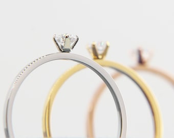 Minimalist Tiny Diamond Ring | Tiny Jewelry | Dainty Diamond Ring | Stacking Ring | Ring For Her | Moissanite Diamond Jewellery