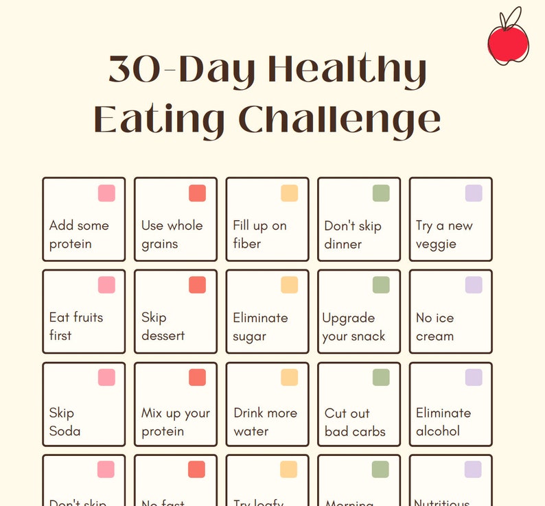 Printable Downloadable Weekly Meal Planner and Healthy Eating Challenge ...