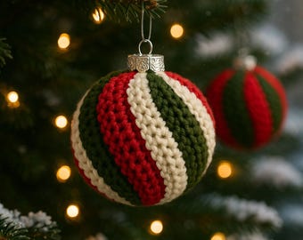 Gehaakte kerstversieringen, set van drie