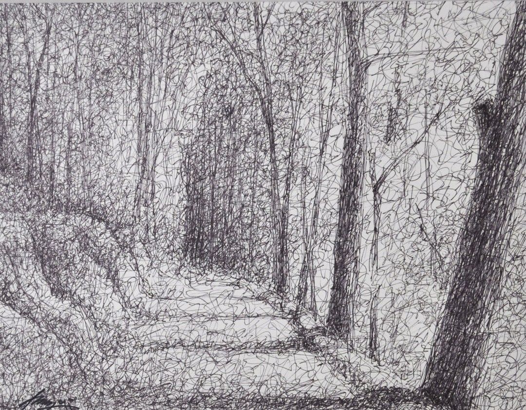 Pen and Ink Drawing Original Landscape - Etsy