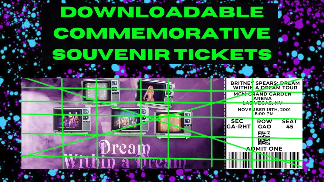 Britney Spears Dream Within A Dream Tour Commemorative Etsy