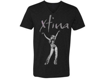 JaoStep Christina Aguilera Women Design Leak Navel T-Shirt Cotton Short Sleeve Black JaoStep Christina Aguilera Women Design Leak Navel T-Shirt Cotton Short Sleeve Black