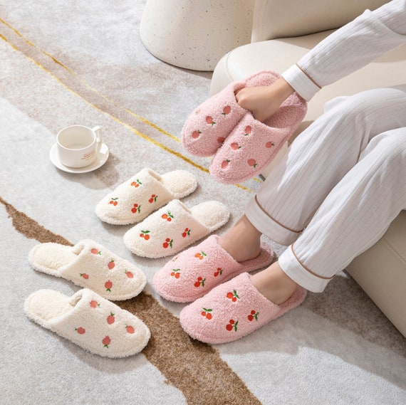 Women's Fuzzy Fur Memory Foam Closed Toe Slippers With Non - Etsy