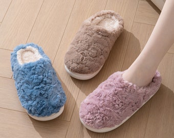Women's Slippers Blooming Series Indoor Outdoor Fuzzy House Memory Foam with Soft Anti Slip Sole