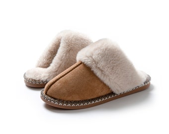 Slip-on Scuff Slippers 2.0 For Women Fuzzy Cozy Indoor Outdoor Memory Foam with Anti Slip Sole