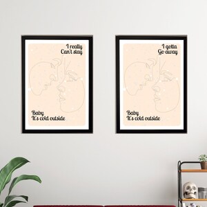 Christmas Prints, Baby its cold outside, Song Lyrics, A4 Posters, Christmas Decor, Christmas Vibes, Santa Clause