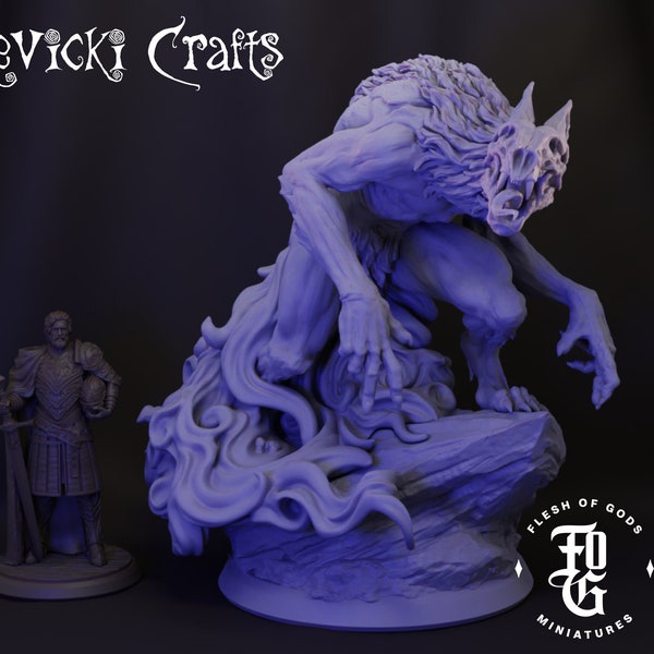 Shadow Wolf | Dark Canine | Pack Beast | Undead Demon Monster | Fae Animal | Faerie | Nature | Faewild | DnD | Flesh of Gods Miniatures