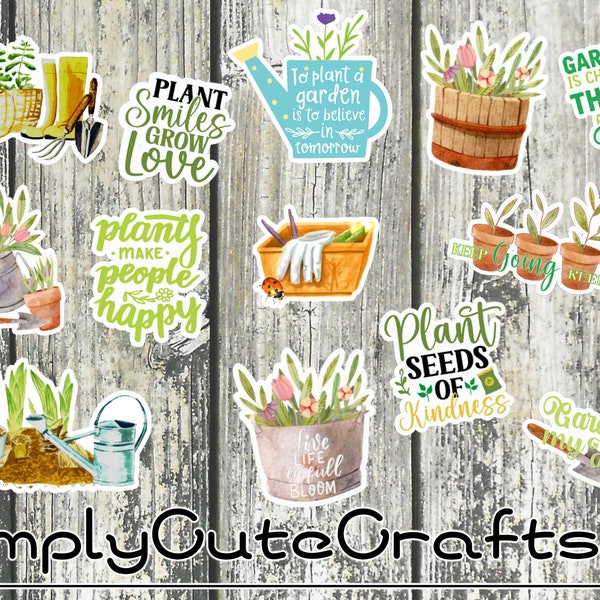 15 Gardening stickers | Journal stickers | Garden Planner stickers for Garden lovers