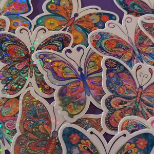 Stickers papillon holographiques, lot de 10 agendas découpés, scrapbooking pour ordinateur portable