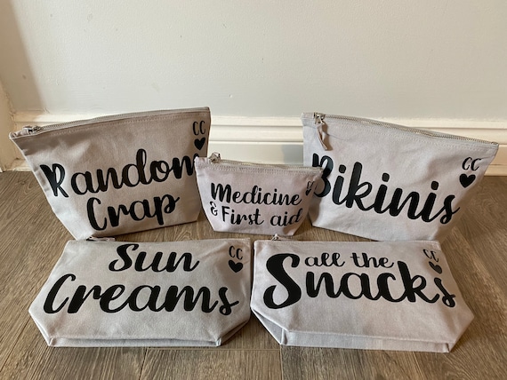 Personalized Beach Bag Pouch – Custom Holiday Essentials Organizer