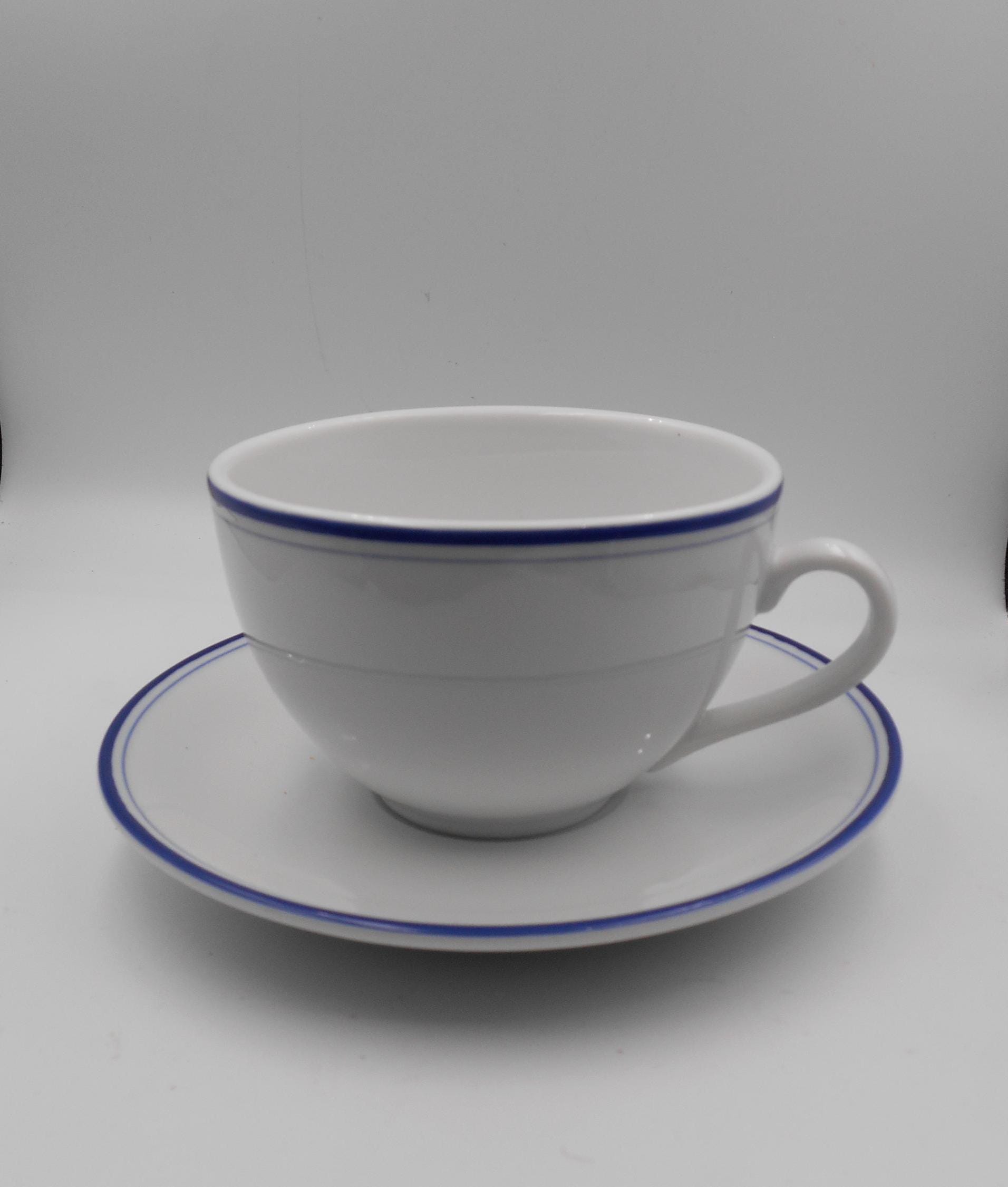 Blue Banded Porcelain Dinnerware Apilco Dinner Plates Williams