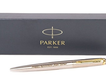 Personalised Parker Pen (Gold Trim) Jotter Ballpoint