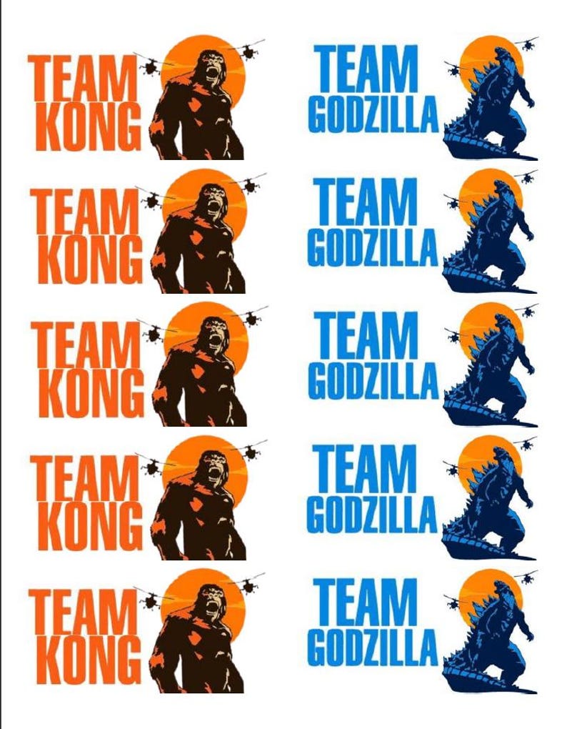 Monster Mayhem: Godzilla & King Kong Stickers for Party Favors - Etsy