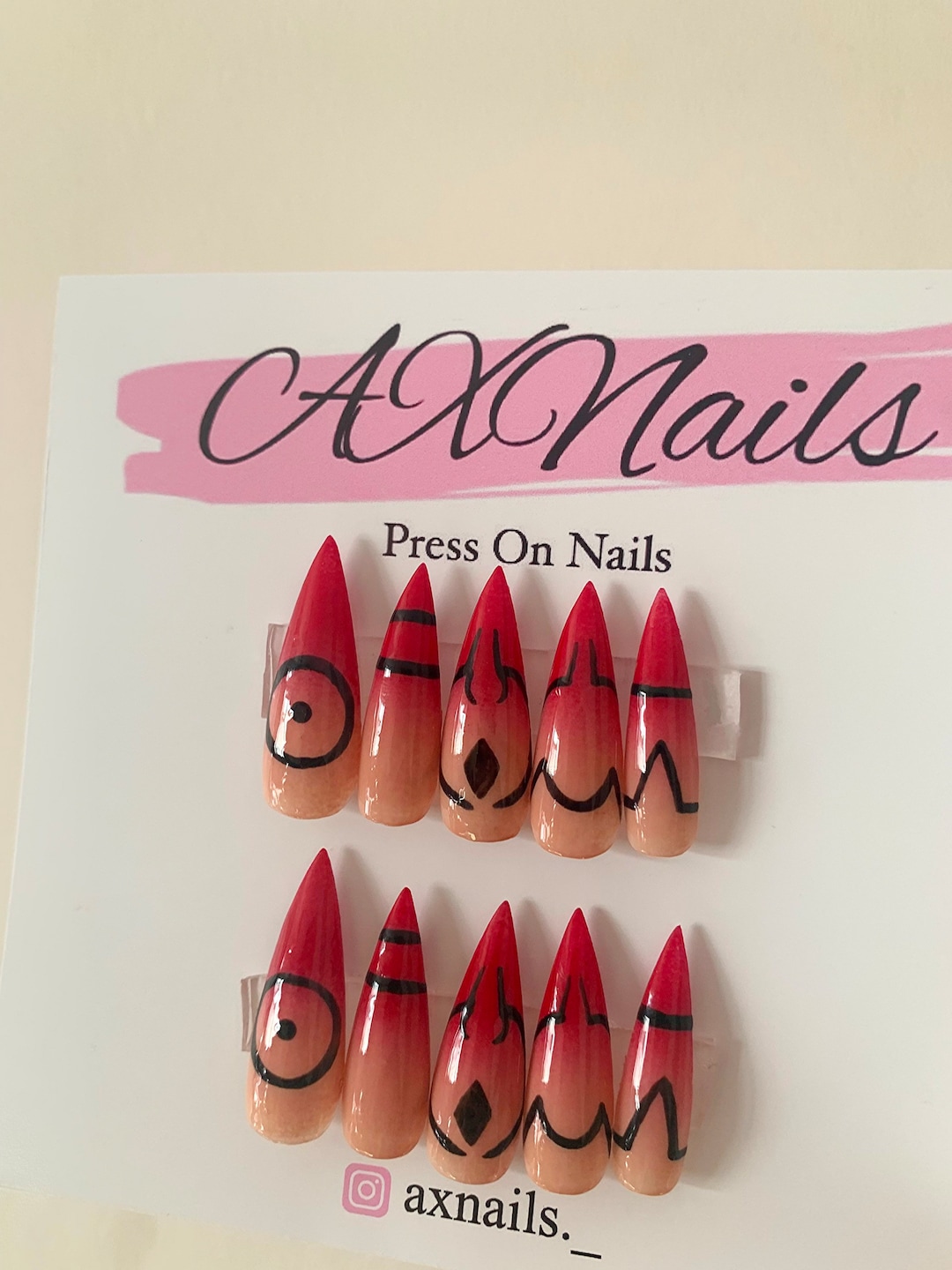 Sukuna Anime Press on Nails Anime Nails Press on Nails Stiletto Nails