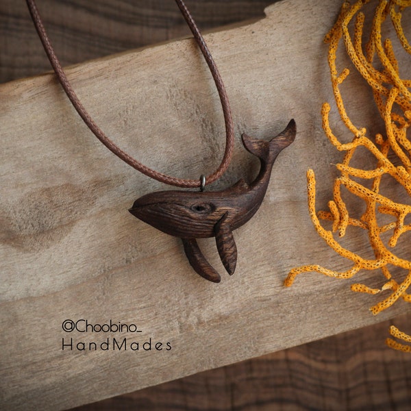 handmade whale pendant whale necklace wooden whale wood whale tail blue whale gift whale love gift carving jewelry gift wooden gift lover