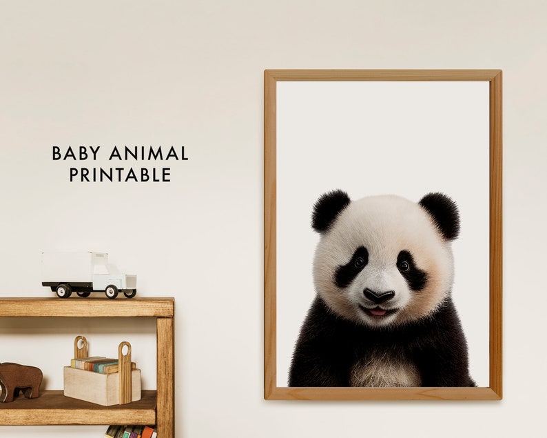 PRINTABLE Realistic Panda Drawing Wall Art Nursery Kid Room Etsy