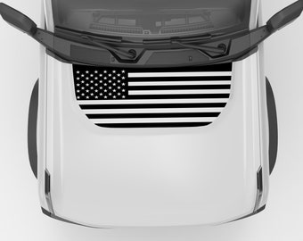 American Flag Blackout Hood Vinyl Decal. For Ford Bronco Hood Decal 2021+.Made in USA Using The Best Vinyl For Hood Decals-Quality Product.